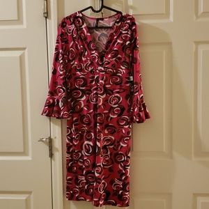 NWT - Pink Knee Length Dress with 3/4 Bell Sleeves